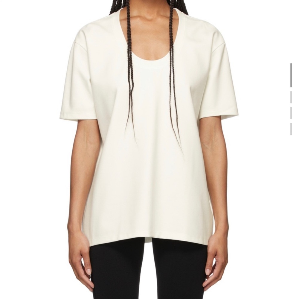Toteme White Scoop Neck heavy oversized Tee Shirt xxs